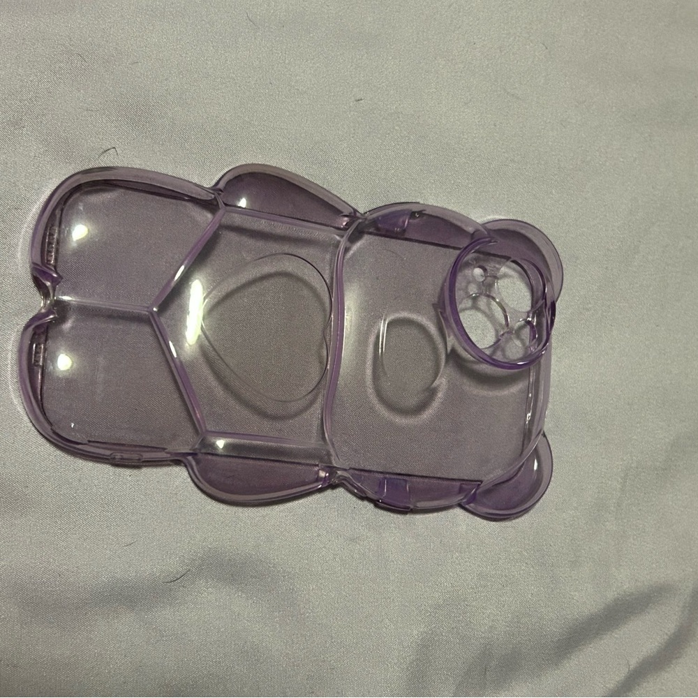 Purple Bear-Shaped Phone Case